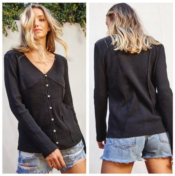 Black Bottom Rib Long Sleeve - Picture 3 of 3